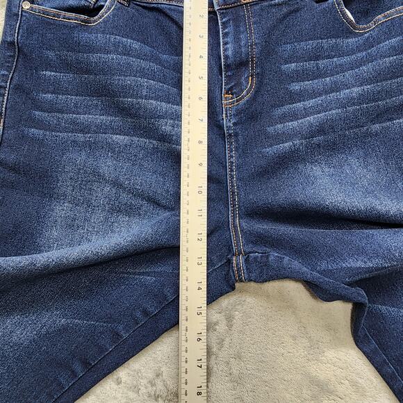 Enjoy Denim Jeans Womens 20 Blue High Rise Crop Capri Skinny Leg Stretch Denim - Picture 13 of 16